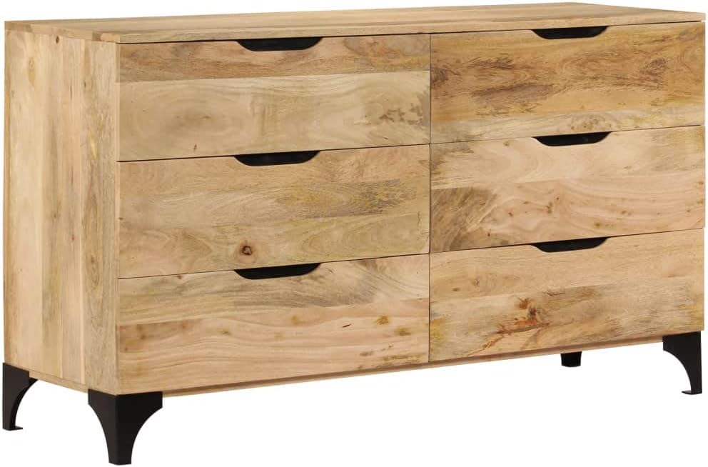 Daonanba Drawer Cabinet Durable Sideboard Solid Mango Wood