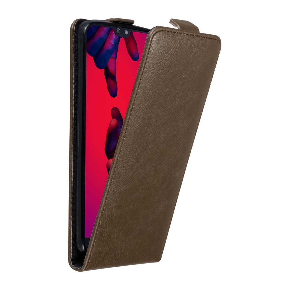 cadorabo Case works with Huawei P20 PRO in COFFEE BROWN - Flip Style Case with Magnetic Closure - Wallet Etui Cover Pouch PU Leather Flip