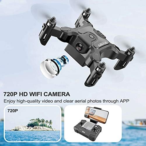 4DRC Mini Drone with 720p Camera for Kids and Adults, FPV V2 Drone Beginners RC Foldable Live Video Quadcopter,App Control,3D Flips and Headless Mode,One Key Return,Altitude Hold,3 Modular Battery