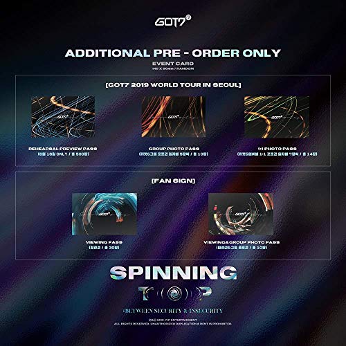 K-POP JYP GOT7 - New Comeback Album [Spinning TOP] (Random version) CD + Photocards + Photobook + Pre-Order Benefit + Folded Poster + Extra Photocards Set - Thumbnail 4