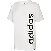 Adidas Boys Short Sleeve Cotton Jersey Logo T-Shirt Tee, White Core, L (14/16)
