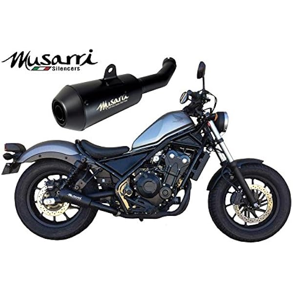 amazon com musarri slip on exhaust for honda rebel 500 rebel 300 black automotive musarri slip on exhaust for honda rebel