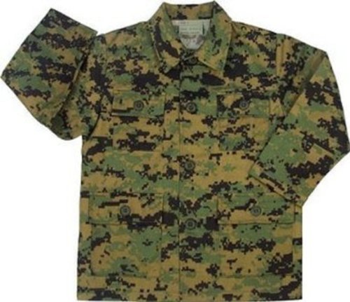 66215 Rothco Kids Militarty Battle Dress Uniform B.D.U. Shirt, Woodland Digital, Large