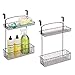 mDesign Metal Farmhouse Over Cabinet Kitchen Storage Organizer Holder or Basket - Hang Over Cabinet Doors in Kitchen/Pantry - Holds Dish Soap, Window Cleaner, Sponges - 2 Pack - Bronze