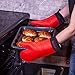 Silicone Oven Mitts Heat Resistant 500 Degrees - 2 Extra Long Silicone Oven Mitt Pot Holders - Food Safe Oven Gloves - BPA Free - Soft Inner Lining - (Red) - Frux Sili Mitts