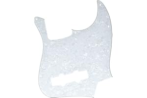 KAISH 4 String J Bass Style Pickguard Bass Pick Guard Scratch Plate for USA/Mexico Jazz J Bass White Pearl