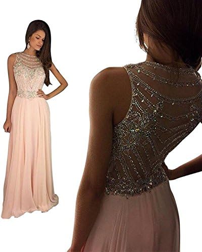 Still Waiting Women's Sparkly Crystal Prom Dresses Long 2018 Beading Chiffon Wedding Party Gowns Formal XY003Purple-US20W