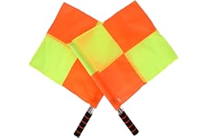 Haosie 2Pcs Referee Flag, Football Soccer Flags, Sponge Handle Sports Flag, Yellow Linesman Flag for Training Match Competiti