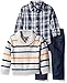 Nautica Baby Three Piece Set with Woven Shirt, Striped Shawl Sweater, and Twill Pant, Grey Heather, 12 Months