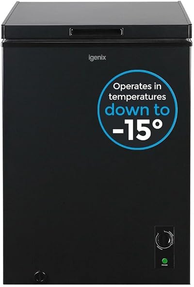 Igenix IG100B Freestanding Chest Freezer 99 Litre Black with Basket