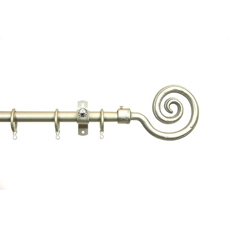 Romsey Extendable Metal Curtain Poles 70 120 Cm Silver Finial