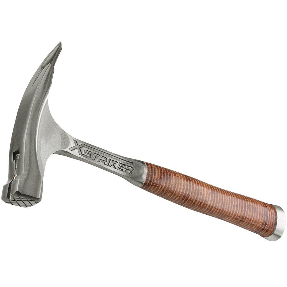 Peddinghaus 5133070000 "Xstriker" Rough Face Magnetic Carpenters Hammer with Leather Handle, Silver/Brown, 850 g