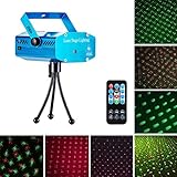 9Fshine Mini Stage Laser Lights ,Sound, Strobe, Auto 3 lighting mode and Remote Control(include),RG Led Beam Light For Dj Party(blue)