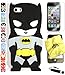 Bukit Cell 3D Superhero Case Bundle - 4 Items: Black Batman Cute Silicone Case for iPhone SE 5S 5 5G + BUKIT CELL Cloth + Screen Protector + Metallic Stylus Touch Pen with Anti Dust Plug