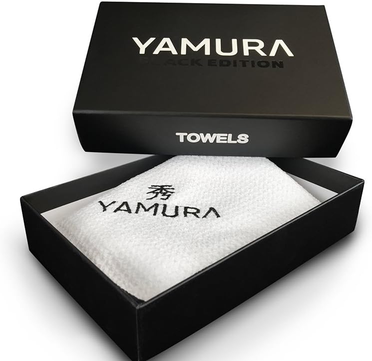 Microfiber White Golf Towel - Packaged in a YAMURA 'Black-Edition' Japanese Box - High Performance Waffle Weave Technology - Size: 30" x 20"