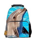 OrrinSports Felt Fabric School Backpack Bags 3D Animal Print Cute Laptop Daypacks Dolphin-16
