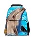 OrrinSports Felt Fabric School Backpack Bags 3D Animal Print Cute Laptop Daypacks Dolphin-16