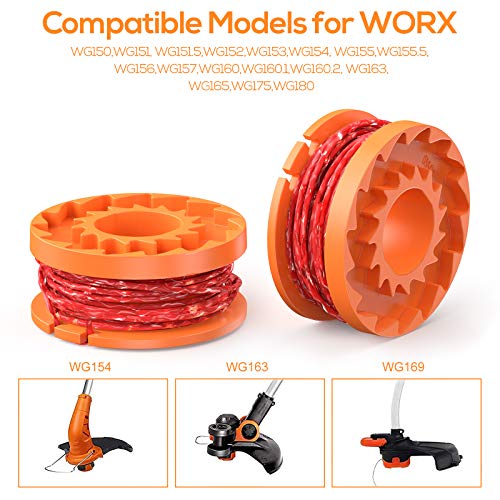 YAPEENTrimmer Spool Line for Worx，Weed Wacker Spool Replacement Parts