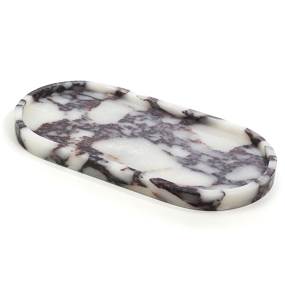 Photo 1 of FutureStone 100% Natural Luxury Calaccata Viola Marble Small Hand Towel Tray Holder Organizer, Makeup Bathroom Holder