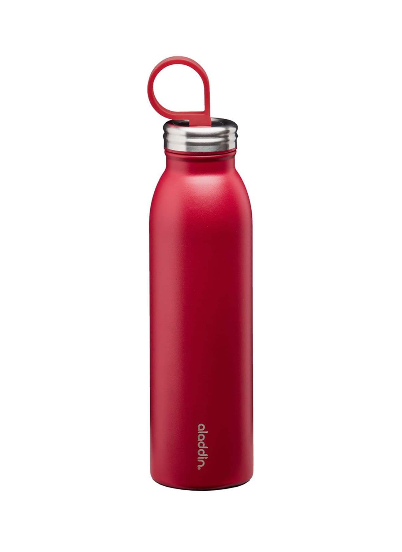 Aladdin Chilled Thermavac Stainless Steel Water Bottle 0.55L Cherry Red – Insulated Metal Water Bottle - Keeps Cold for 9 Hours - BPA-Free Thermos Flask - Leakproof - Dishwasher Safe