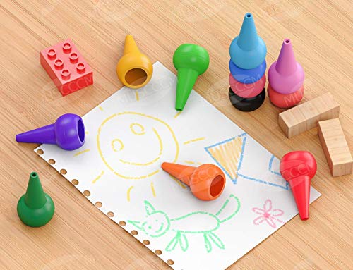MiMoo 12 Colors Paint Crayons Painting Pencil Sticks Washable for Toddlers, Kids, Children, Boys and Girls, Safety and Non-Toxic Stackable Crayons