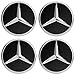 cargooghi 4Pack Mercedes Benz Wheel Center Hub Caps Emblem,75mm Rim Black hubcaps Fit Benz C ML CLS S GL SL E CLK CL GL Center Cap Badge(Black)