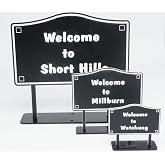 Model Railroad Welcome Sign - Personalized N, HO &amp; O Scale Town Billboard | Personalize the &ldquo;Welcome To&rdquo; Town Name &bull; For N, HO &amp; O Scale Layouts &bull; Adds Custom Detail to Train Scenery &bull; Made in USA