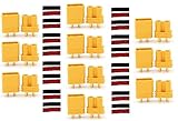 Finware 10 Pair Amass XT30U (XT30 Upgrade) Male Female Bullet Connectors Power Plugs with Heat Shrink for RC Lipo Battery