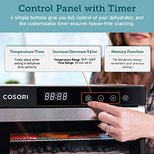 COSORI Premium Food Dehydrator Machine(50 Free Recipes), 6 Stainless Steel Trays with Digital