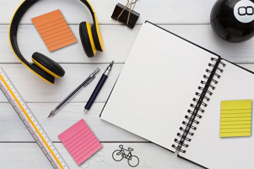 Selizo 3 Pads Sticky Notes Lined, 4 in x 6 in, 100 Sheets/Pad