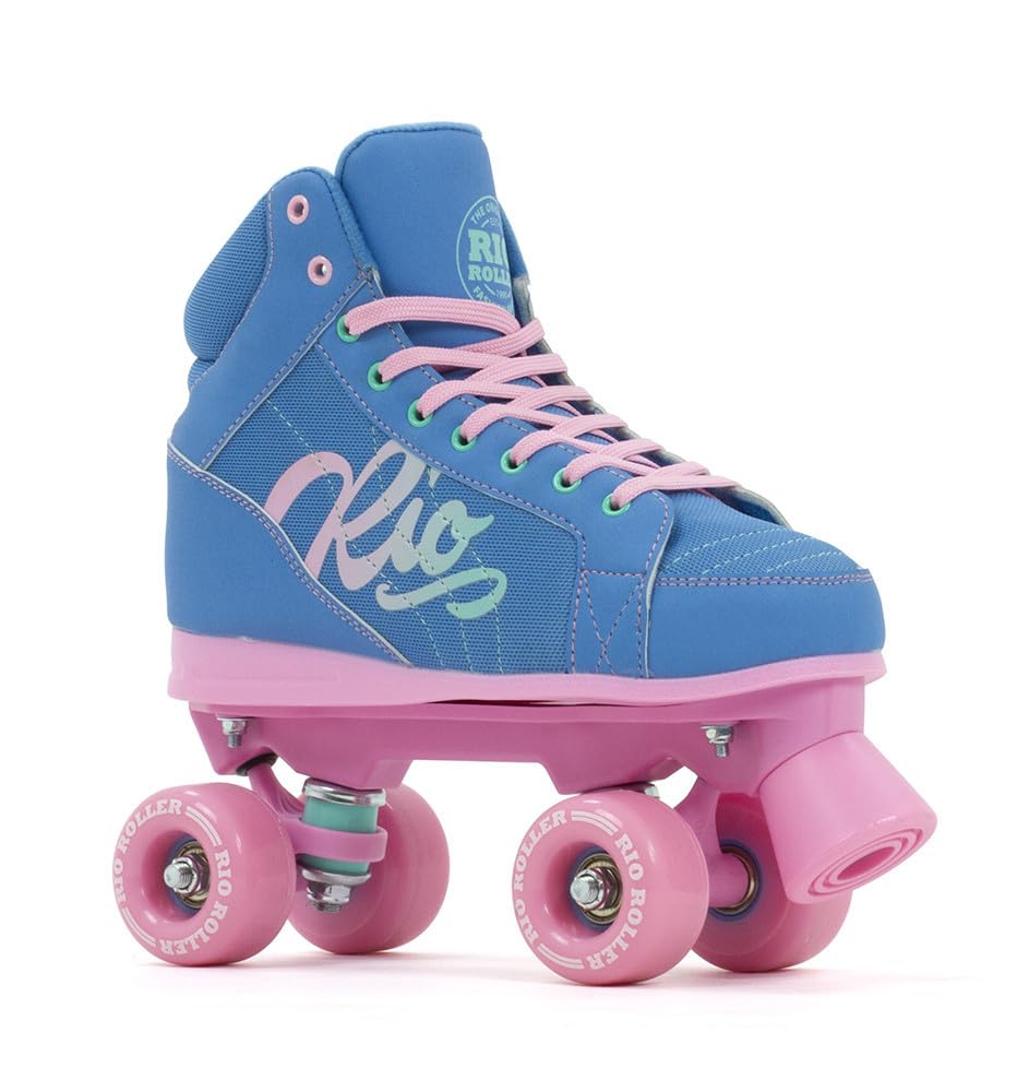 Rio Roller Lumina Quad/Roller Skates (UK 3 / EU 35.5, Blue/Pink)