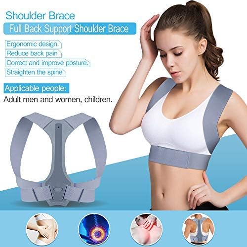 Back Posture Corrector Adjustable Shoulder Brace Support for Improve Bad Posture, Back and Neck Pain Relief, Posture Trainer for Women, Men, Child [2019 New Upgrade]