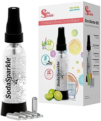 SodaSparkle Home Soda Maker ECO Easy-to-Use Sparkling Carbonated Seltzer Beverage Maker, Black by SodaSparkle