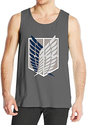 MYDT1 Men's Attack On Titan Jiyuu No Tsubasa Tank Top Shirt DeepHeather