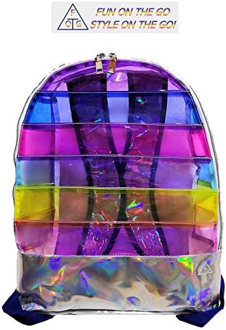 Rainbow Bag School Bag Backpack for Girls & Teen Girls Holographic Large Waterproof Reflective with Double Stitching & Large Smooth Zippers