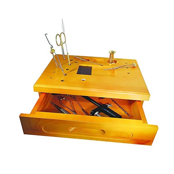 Creative-Angler-Wooden-Fly-Tying-Station-with-Super-AA-Vise-for-Fly-Tying-or-Tying-Flies