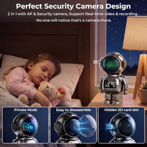 3-in-1 2K Robot Clock Camera