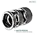 Movo MT-N68 3-Piece AF Chrome Macro Extension Tube Set for Nikon Mount DSLR Camera/Nikkor Lens System with 12mm, 20mm, 36mm Tubes