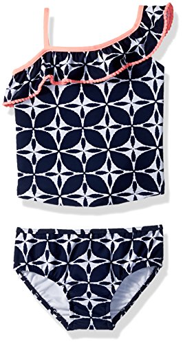 Carter's Baby Girls' Infant One Shoulder Tankini Swimsuit Set, Navy, 12M