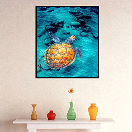 Norbi Painting With Diamonds, Small Turtle Embroidery Diamond by Number Kits Rhinestone Painting Cross Stitch Kit Wall Art Decor for Kids Adult Beginner