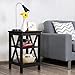 VECELO Sofa Side/End Storage Shelf X-Design Versatile Nightstands Lamp Table Living Room Bedroom Furniture,Easy Assembly, Black