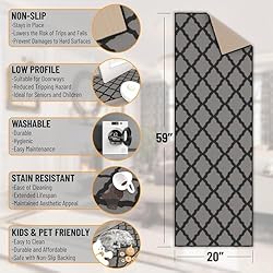 Machine Washable Moroccan Trellis Design Non-Slip