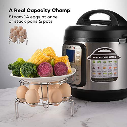 Accessories Set Compatible with Instant Pot 6,8 QT, Steamer Basket with Divider, Springform Pan, Egg Bites Mold, Stackable Steamer Racks, Magnetic Cheat Sheet by SiCheer - Thumbnail 4