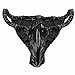 FEESHOW Men's Spandex Rubber Wet Look Bikini Briefs Slip Shorts Black One size
