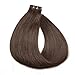 SeaShine Tape in Hair Extensions #2 Dark Brown 100% Remy Human Hair Extensions Silky Straight for Fashion Women 20 Pcs/Package(18Inch #2 40g)