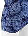 Lock and Love WT1059 Womens Round Neck 3/4 Sleeve Tie Dye Drape Top with Side Shirring XXL NAVY