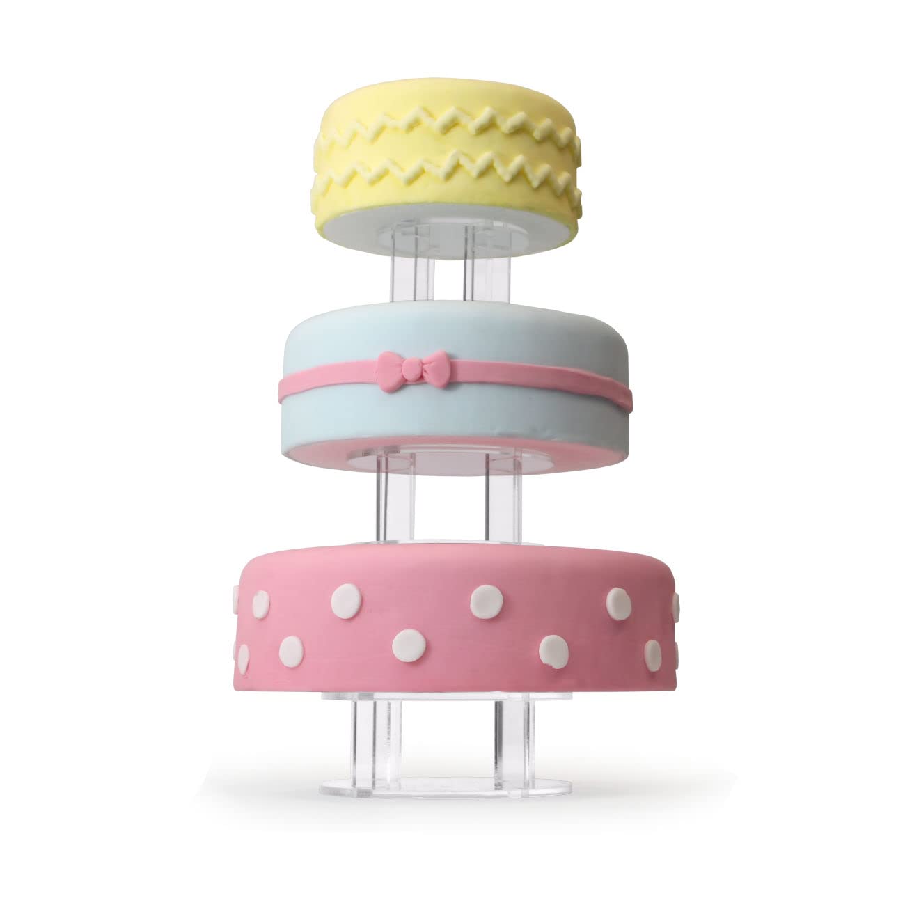 3 Tier Round Acrylic Cake Riser/Stands - Wedding Birthday Cake (6cm High)