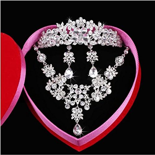 Fashion cat High-end avant-garde new bride wedding dress accessories jewelry Tire wedding accessories Crown and diamond necklace earrings three suits gift box #9