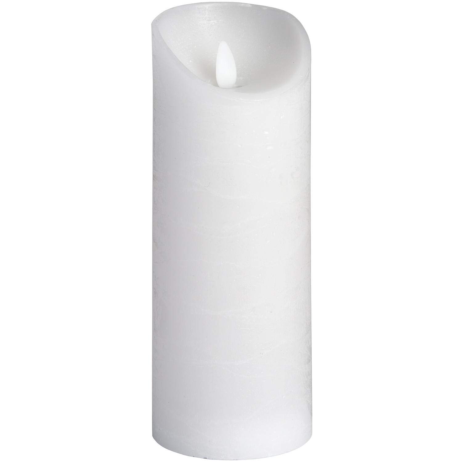 Hill 1975 18088 Luxe Collection 3 x 8 White Flickering Flame LED Wax Candle, Mixed, one