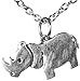 Shag Wear Favourite Animals Inspirations Quote Pendant Necklace (Rhino Pendant)